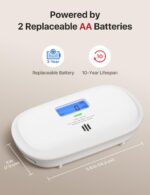 X-Sense Carbon Monoxide Detector, Replaceable Battery Powered CO Alarm with Digital Display, Portable Carbon Monoxide Detector for Travel, XC0C-SR, 1-Pack - Image 3