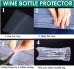 Wine Bottle Protector Bags, 20 Pack Bubble Cushion Wrap Airplane Travel, Safety Shipping Packaging Bags for Glass Bottles in Transport with Luggage with Reusable Pump - Image 5