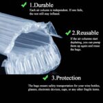 Wine Bottle Protector Bags, 20 Pack Bubble Cushion Wrap Airplane Travel, Safety Shipping Packaging Bags for Glass Bottles in Transport with Luggage with Reusable Pump - Image 6