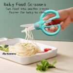 Baby Food Scissors with Travel Case, Ceramic Food Scissors Kids, Toddler Scissors with Safety Lock, Ideal for Pizza, Meats, Noodles, Vegetables, and Fruits (D) - Image 3