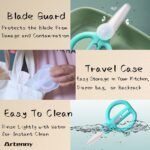 Baby Food Scissors with Travel Case, Ceramic Food Scissors Kids, Toddler Scissors with Safety Lock, Ideal for Pizza, Meats, Noodles, Vegetables, and Fruits (D) - Image 5