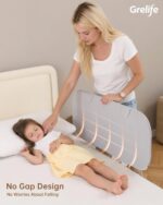 Grelife 33" Portable Travel Bed Rail for Toddlers (Compact), Fast Install, Adjustable Height, Tall Toddler Bed Rails for Crib, Single, Twin Bed, Foldable Baby Bed Rail Guard for Box, Flat Bed - Image 3