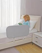 Grelife 33" Portable Travel Bed Rail for Toddlers (Compact), Fast Install, Adjustable Height, Tall Toddler Bed Rails for Crib, Single, Twin Bed, Foldable Baby Bed Rail Guard for Box, Flat Bed - Image 9