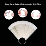 100 ps Fan-Shaped Nail Swatch Sticks with Number Stickers, Practice Nail Tips, Color Display Wheel, Sample Tips Sticks. (Natural) - Image 7