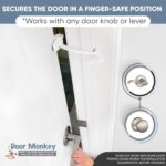 DOOR MONKEY Child Proof Door Lock & Pinch Guard - For Door Knobs & Lever Handles - Easy to Install - No Tools or Tape Required - Baby Safety Door Lock For Kids - Very Portable - Great for Dogs & Cats - Image 4