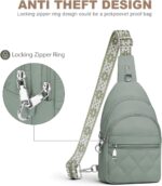 Sling Bag for Women, Anti-Theft RFID Crossbody Bag Nylon Sling Purse for Travel, Puffy Small backpack for Daily Hiking Sports Green - Image 6