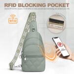 Sling Bag for Women, Anti-Theft RFID Crossbody Bag Nylon Sling Purse for Travel, Puffy Small backpack for Daily Hiking Sports Green - Image 7