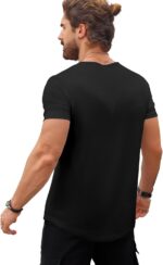 Mens V-Neck T Shirts Casual Fashion Longline Shirt Tee for Men - Image 3