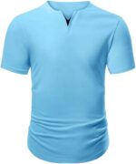 Mens V-Neck T Shirts Casual Fashion Longline Shirt Tee for Men - Image 4
