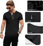Mens V-Neck T Shirts Casual Fashion Longline Shirt Tee for Men - Image 5