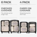 Aerotrunk Compression Packing Cubes for Travel - Luggage Organizer Bags - Double Zipper Packing Cubes for Suitcases (6-Pack, Beige) - Image 5