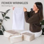 Aerotrunk Compression Packing Cubes for Travel - Luggage Organizer Bags - Double Zipper Packing Cubes for Suitcases (6-Pack, Beige) - Image 9