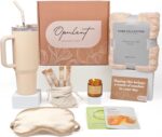 Opulent Luxury Self Care Gift Box for Women, Hug in a Box with Cozy Blanket, 40 oz Tumbler with Handle and Straw, Candle and Bath Salts, Spa Gift Basket and Care Package, Mocha Mousse - Image 2