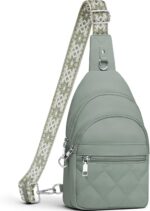 Sling Bag for Women, Anti-Theft RFID Crossbody Bag Nylon Sling Purse for Travel, Puffy Small backpack for Daily Hiking Sports Green - Image 2